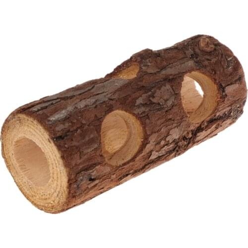 Hamster Tunnel Natural Wood Chew Toys Small Pets Squirrel Guinea Pig Chinchilla