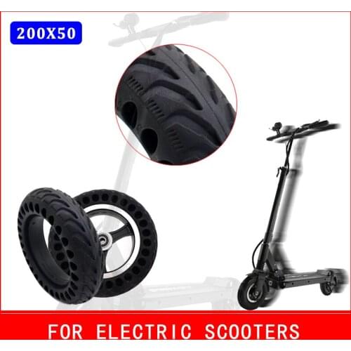 200x50 Explosion Proof Electric Bicycle Scooter Tubeless Tire Wheel 8 Inch Motorcycle Solid Wheel Tire Honeycomb Holes