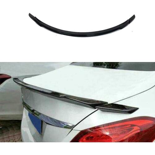 3 PCS carbon fiber rear lip spoiler wings Trunk Stickers for Mercedes-Benz W205 C class C200 C250 C300 Sedan 4 Door 2014-2017
