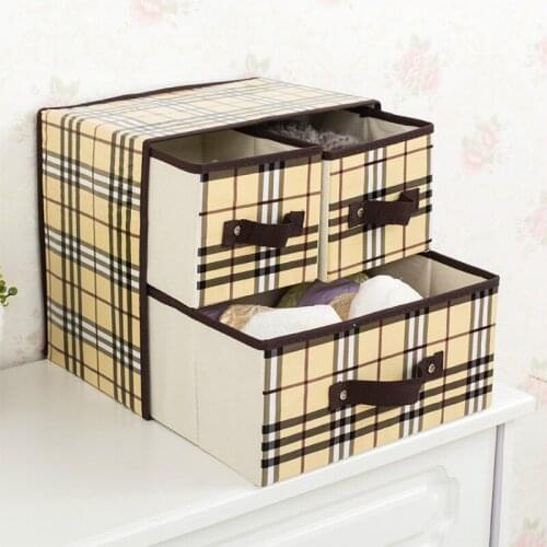 Home Clothing Wardrobe color Non-woven fabric drawer Box Underwear Socks Waterproof Folding Desktop Sundry Foldable Storage Bags