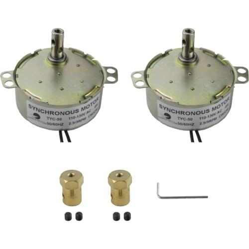 Electric Synchron Incubator Motor TYC-50 110V/220V 2.5-3RPM Coupler Connector With 7mm Flexible Coupling For Microwave Oven 2PCS