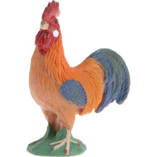 Rooster Wild Figurine Animal Model Eco-Friendly Plastic Ornament Souvenir Party Decoraion, 5 X 2.3 X 5.5cm