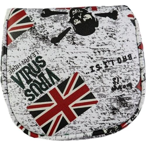 Golf Club Headcovers Putter 1Pcs skull Square PU Leather Red Blue