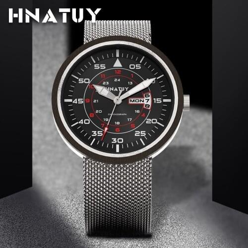 Hnatuy Mens Watches Wristwatch Mens 50M Water Resistant Mens Waterproof Watches Simple Wooden Male Watch Minimalist Watch