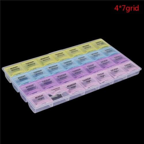 28 Cell Pill Box Whole Month Medicine Organizer Week 7 Days Tablet Storage Case New
