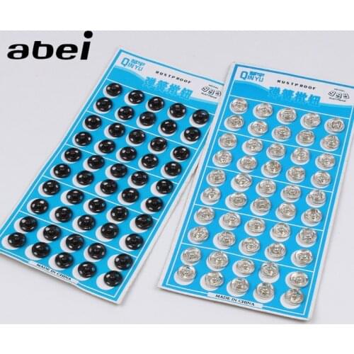 50 Sets 10mm Silver Black Round Metal Snap Button Fasteners Quilt Cover Sheet Button Garment Accessories DIY Material Clips