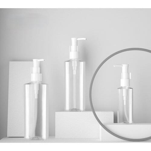 150ml Makeup Remover Flat Bottle Oil Pump Bottle Pressure Lotion Bottling PET Plastic Bottle Cosmetic Bottling