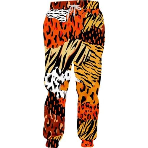 OGKB Zebra Stripe Leopard Tiger Pattern Patchwork Sweatpants Harajuku Casual Loose Funny Streetwear Men/women Sport Jogger Pants