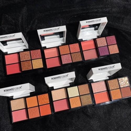 6 Color Metallic Diamond Eyeshadow Pallete Matte Glitter Shimmer Eyeshadow Palette Shiny Pigmented Make Up Palette Cosmetic