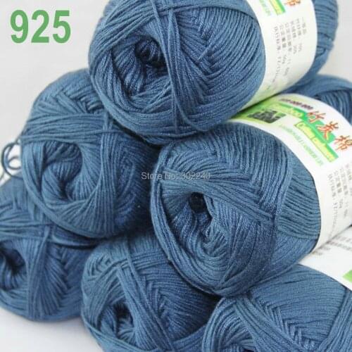 Lot of 6 Skeins Super Soft Natural Bamboo Cotton Knitting Yarn Steel Blue 925