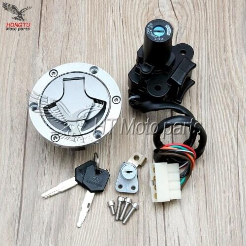 Motorcycle Ignition Switch Fuel Gas Tank Cap Cover Seat Lock Key Set For Kawasaki Ninja 250R EX250 08-12 Ninja 300 EX300 13-15