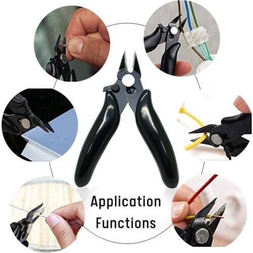 Stainless Steel Pliers 3.5 Inch Mini Wire Cutters Small Soft Cutting Electronic Pliers Wire Insulation Rubber Handle Hand Tool