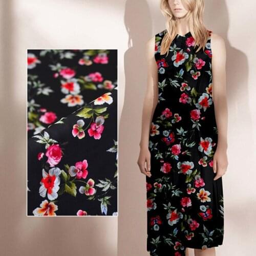 140cm dream flower butterfly silk printing silk fabric mulberry silkworm silk fabric light gauze scarf