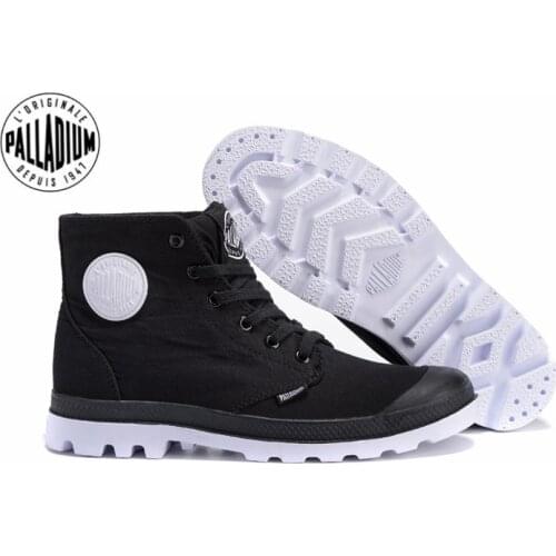 PALLADIUM Pampa Classic Sneakers black and white Fur Boots Canvas Casual Shoe Ankle Botas Cowboy Boots Fashion Walking Shoes