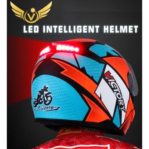 Smart Motorcycle Helmet LED light Professional Full Face casco moto Racing Helmet DOT Off Road Motocross Helmet Accessrioes