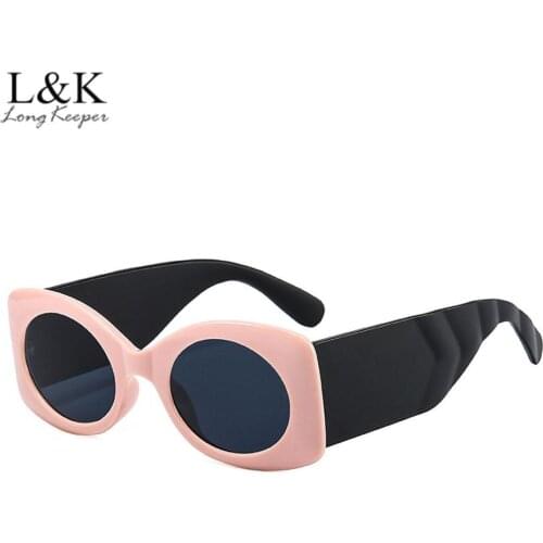 LongKeeper Oversized Sunglasses Women Brand Designer Thick Frame Wide Legs Sun Glasses Men Vintage Retro Shades UV400 Eyewear