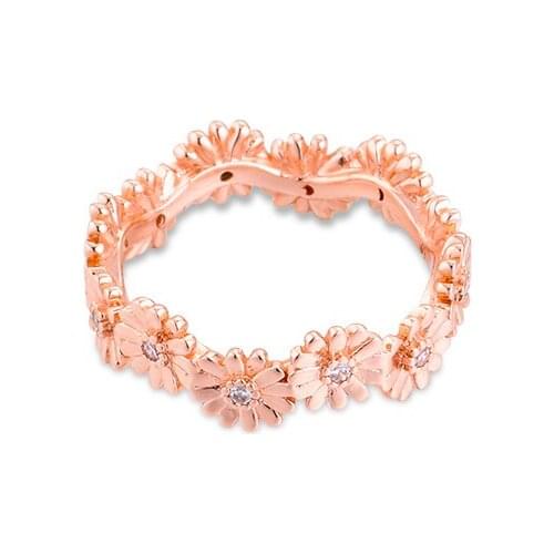 Sparkling Daisy Flower Crown Ring Silver Woman Rings For Jewelry Making 925 Original Silver Jewelry Make Up Woman Gift Ring