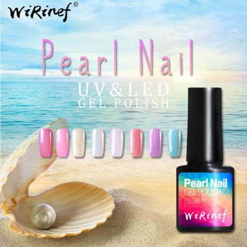 WiRinef 8ML Pearl Nail Glue UV Led Long Lasting Nail Gel Polish UV Nail Polish Need Base Top Coat Gel Nail