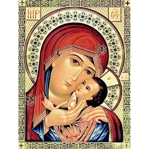 YNX new 5D diamond painting round diamond Madonna cross stitch hanging picture square diamond DIY religious diamond painting