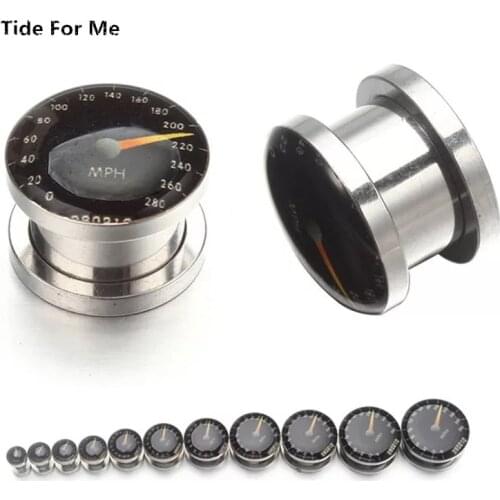 2PCS New Fashion Stainless pulley Ear Gauges Plugs Tunnels Screw Fit Expansion Ear Stretched Piercing Fesh Tunnels Body Jewelry