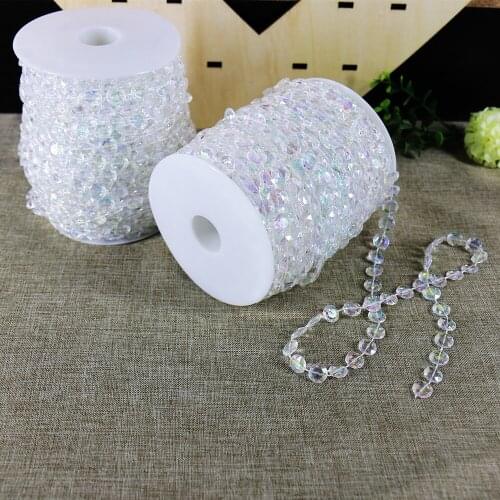 10mmx30m Acrylic Beads Strand Line Chain Wedding Party Diamond Crystal Garland Decors Rhinestone Curtain Party Decoration