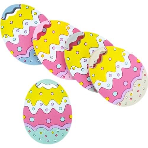 Chenkai 10PCS Easter Egg Silicone Baby Teether BPA Free Sensory Nurse Pacifier DIY Infant Necklace Pendant Teething Chewing Toy