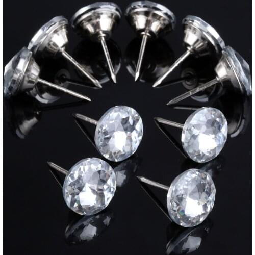 10Pcs 20/22mm Diamond Rhinestone Crystal Upholstery Nails Buttons Tack Studs Pins Sofa Wall Decoration Furniture Accessory