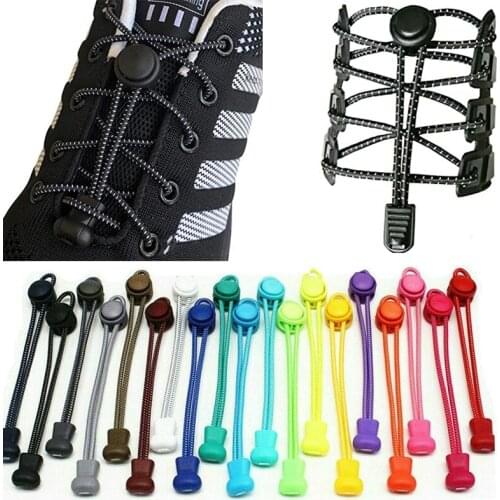 100cm Color Elastic Band for No Tie Shoe Laces Lazy Elastic Round Shoelaces Lock Adults Kids Sports Trainers