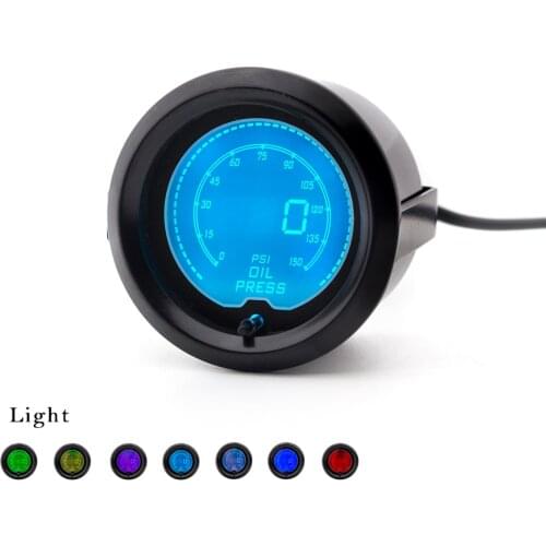 2inch 52MM Digital Oil pressure gauge 52mm LCD 7 Color Digital Oil Pressure Meter Car Meter Oil pressure sensor