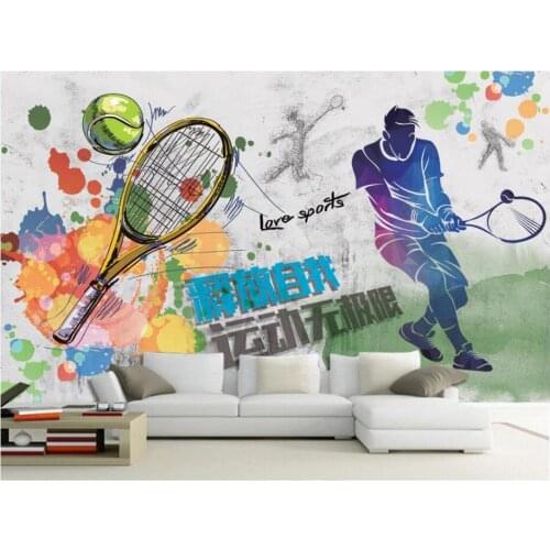 WDBH Custom photo 3d wallpaper Tennis tennis court tennis room gym home decor living room 3d wall murals wallpaper for walls 3 d