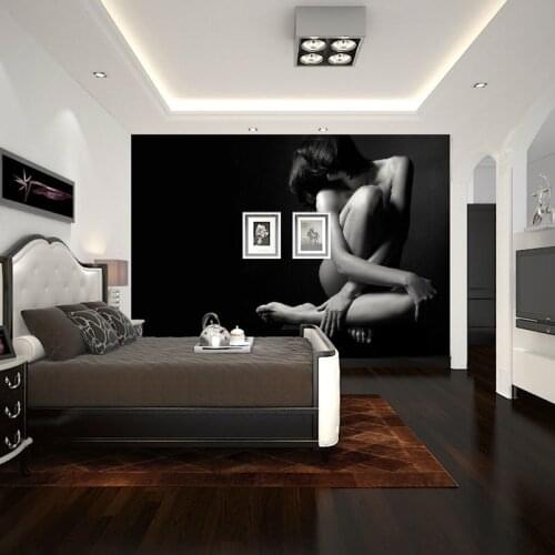 Beibehang body photography art design patterns black white modern wall art decals bedroom papel de parede 3d wallpaper art mural