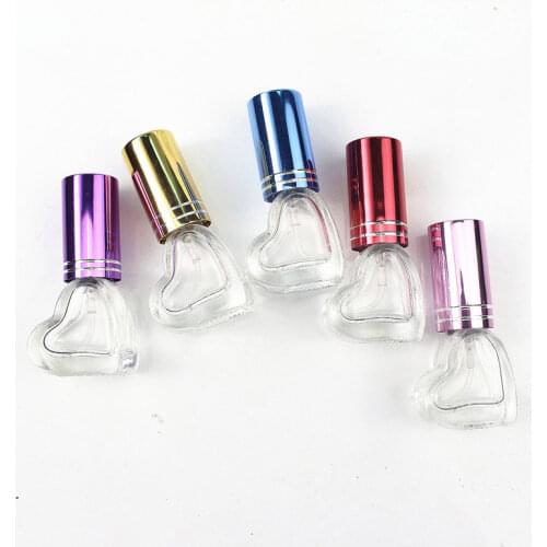 5ml Portable Mist Spray Bottle Mini Atomizer Fashion Liquid Container Transparent Glass Perfume Bottle Colorful Cap 25pcs/lot