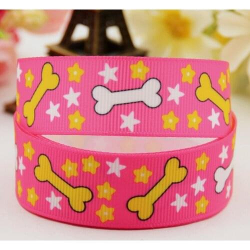 7/8'' 22mm,1" 25mm,1-1/2" 38mm,3" 75mm Dog bone Cartoon Character printed Grosgrain Ribbon party decoration X-01168 10 Yards