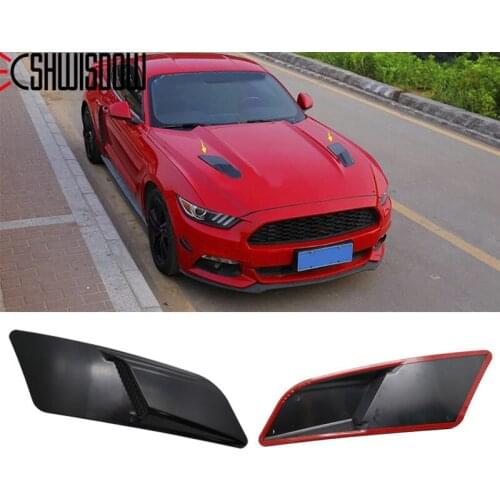 ABS Plastic Car Air Intake Scoop Bonnet Hood Vent Front Hood Vent Fit For Ford Mustang 2015-2017 Panel Trim 2pcs