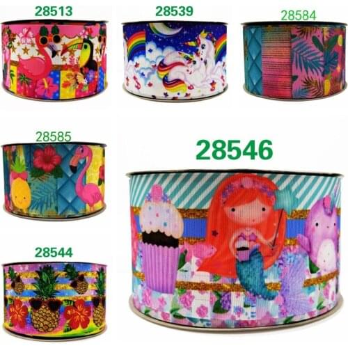 Free shipping 50 yard cartoon printed grosgrain ribbon 28546