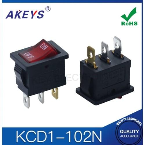 10PCS KCD1-102N-12V 3PINS Power rocker rocker switch with light for Cooking machine