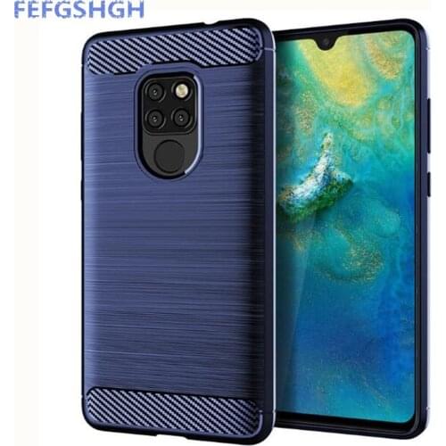 Carbon Fiber Cover For Huawei Mate 20 Case Rubber Silicone Phone Cases For Huawei Mate 20 Back Case