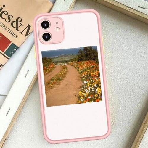 Cottagecore Landscape Pattern Phone Case for iPhone 11 12 Mini Pro X XS XR Max 6 6S 7 8 Plus SE 2020 Skin Feel Matte Back Cover