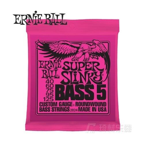 Ernie Ball 2824 Super Slinky 5-String Nickel Wound Electric Bass Strings 40-125