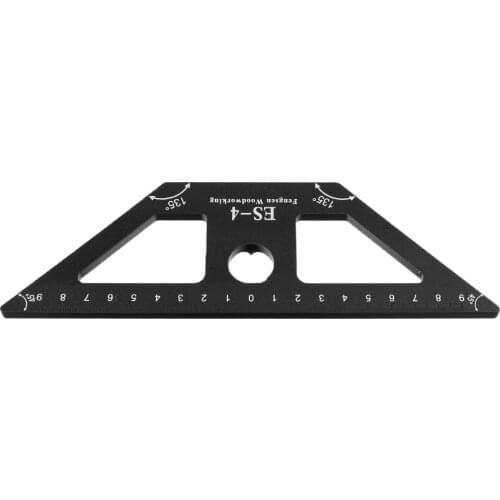 ES-4 Aluminum Alloy 45 Degree Scribing Ruler with Base Woodwokring Marking Angle Ruler T Ruler Measuring Tool