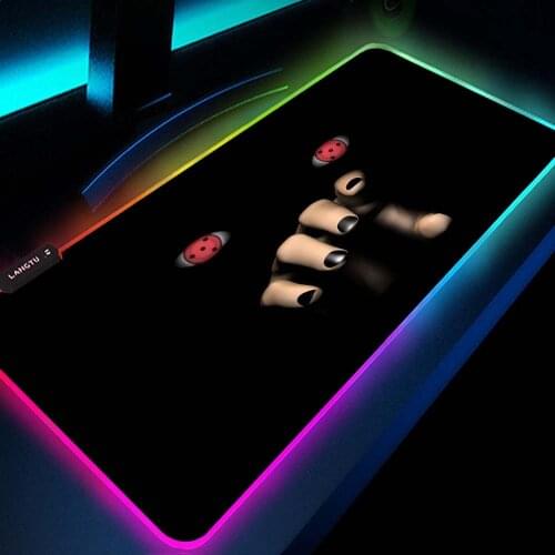 Play Mats Akatsuki Naruto Lights Gaming Red Mouse Pad Gamer Decor Mat with Anime Mousepad Black Rgb Led Accessories for Bears Pc