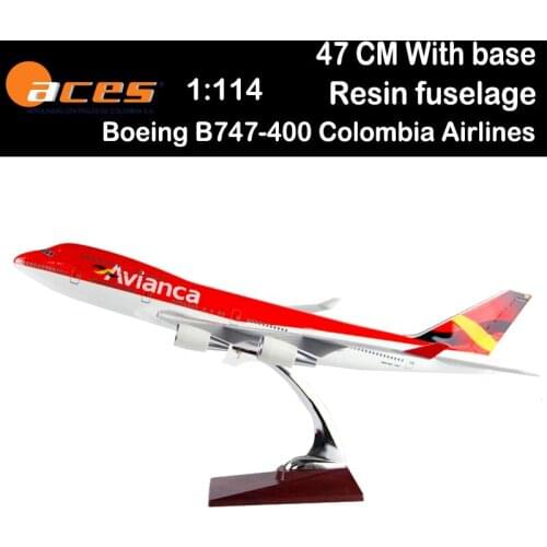 1/114 47cm Boeing B747-400 Colombia Airlines Airways Airliner aviation Toys plane gift collection no undercarriage aircraft gear