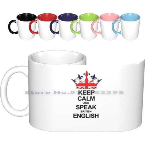Keep Calm And Speak British English Black Edition Ceramic Mugs Coffee Cups Milk Tea Mug Keep Calm Funny Great English Uk United