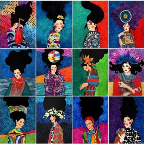 AZQSD Full Square Diamond Embroidery Woman Abstract Mosaic Sale Diamond Painting Portrait Cross Stitch Needlework Home Decor