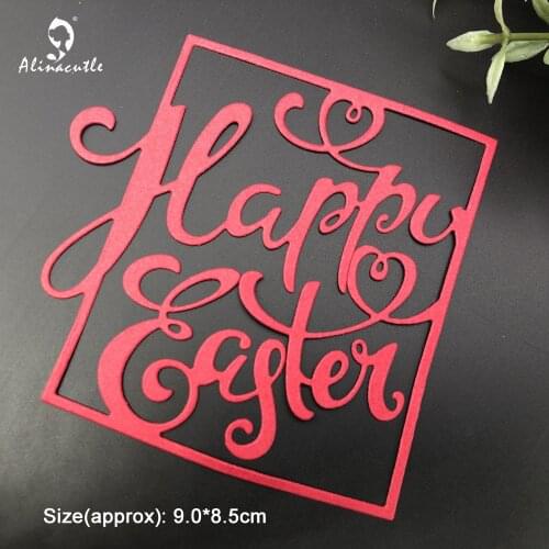 Metal Cutting Dies Happy Easter Frame Scrapbooking Paper Craft Handmade Album Card Punch Art Dies