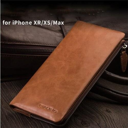 Multi-function Clutch Bag for iPhone XS MAX Case Luxury Genuine Leather Phone Cover Wallet for iPhone XR iPhone XS X Fashion