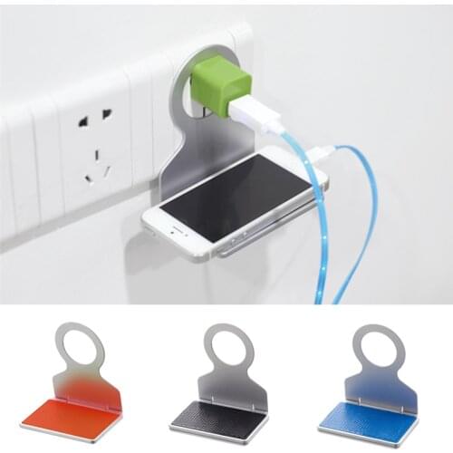 Wall Mounted Organizer Storage Box Remote Control Mounted Mobile Phone Plug Wall Holder Charging Multifunction Holder Stand