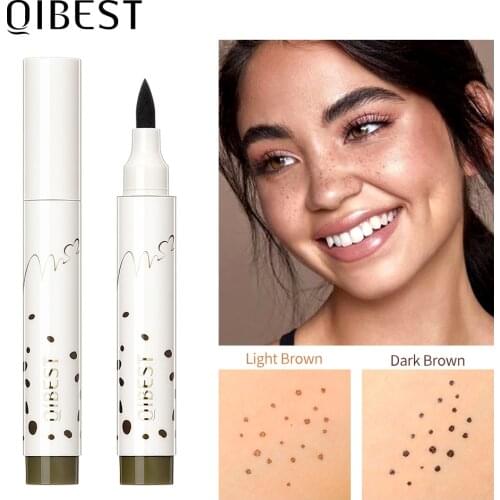 QIBEST Natural Lifelike Freckle Pen Concealer Soft Brown Long Lasting Waterproof Dot Spot Pen Create Effortless Sunkissed Makeup