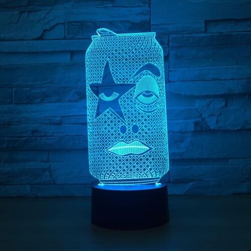 Gift Cans Usb Touch 3d Lamp Novelty Luminaria Led Kids Lamp Kids Room Lovely 7 color change Led Night Light