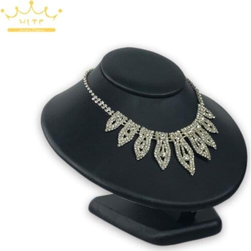Necklace Holder Pendant Display Stand Jewellry Mannequin Black PU Leather Bust for Countertop Show Window Display Exhibition